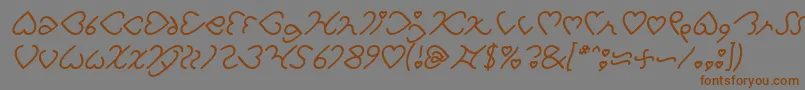 I Love You Italic Font – Brown Fonts on Gray Background