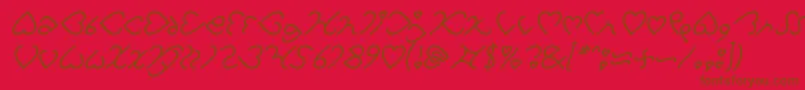 I Love You Italic Font – Brown Fonts on Red Background