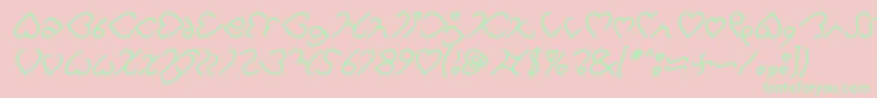 Шрифт I Love You Italic – зелёные шрифты на розовом фоне