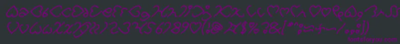 I Love You Italic Font – Purple Fonts on Black Background
