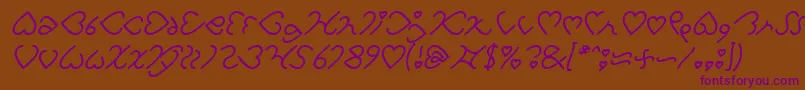 I Love You Italic Font – Purple Fonts on Brown Background