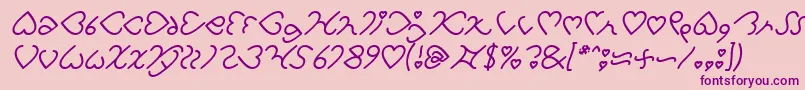 I Love You Italic Font – Purple Fonts on Pink Background