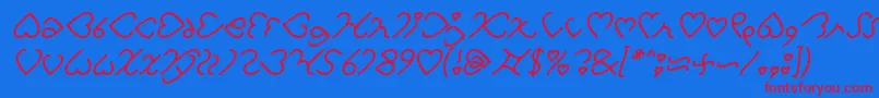 fuente I Love You Italic – Fuentes Rojas Sobre Fondo Azul