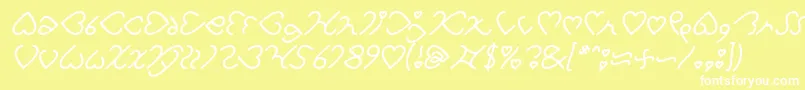 I Love You Italic Font – White Fonts on Yellow Background