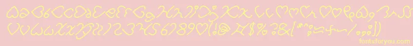 Czcionka I Love You Italic – żółte czcionki na różowym tle