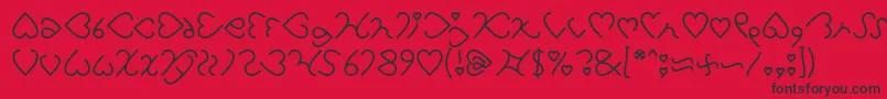 Czcionka I Love You Light – czarne czcionki na czerwonym tle
