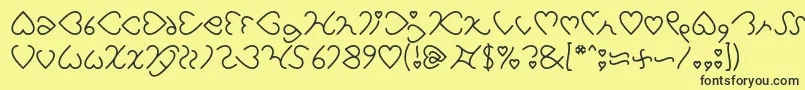 I Love You Light Font – Black Fonts on Yellow Background
