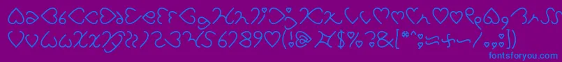 I Love You Light-Schriftart – Blaue Schriften auf violettem Hintergrund