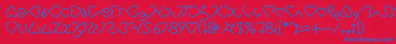 I Love You Light-Schriftart – Blaue Schriften auf rotem Hintergrund