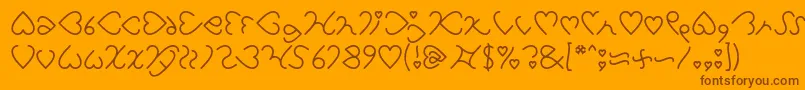 I Love You Light Font – Brown Fonts on Orange Background
