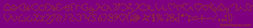 I Love You Light Font – Brown Fonts on Purple Background