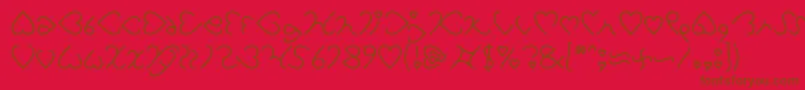 Czcionka I Love You Light – brązowe czcionki na czerwonym tle