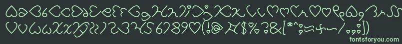 I Love You Light Font – Green Fonts on Black Background