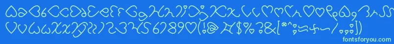 I Love You Light Font – Green Fonts on Blue Background