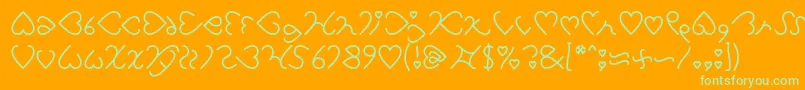 Шрифт I Love You Light – зелёные шрифты на оранжевом фоне