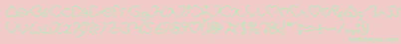fuente I Love You Light – Fuentes Verdes Sobre Fondo Rosa