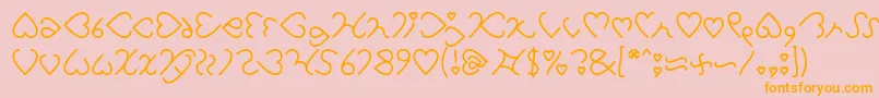 I Love You Light Font – Orange Fonts on Pink Background