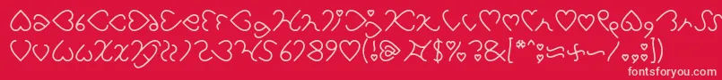 Czcionka I Love You Light – różowe czcionki na czerwonym tle