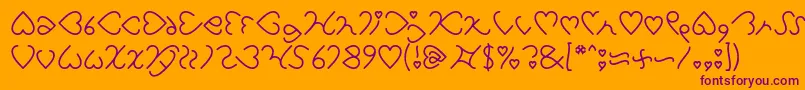 I Love You Light Font – Purple Fonts on Orange Background