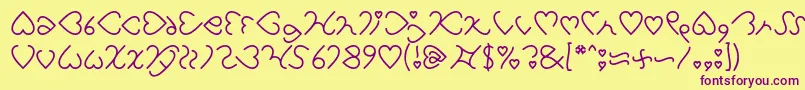 I Love You Light Font – Purple Fonts on Yellow Background