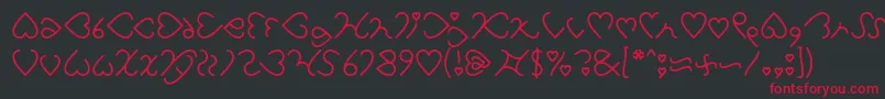 フォントI Love You Light – 黒い背景に赤い文字