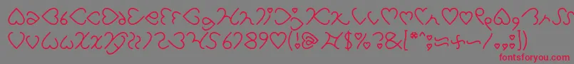 I Love You Light Font – Red Fonts on Gray Background