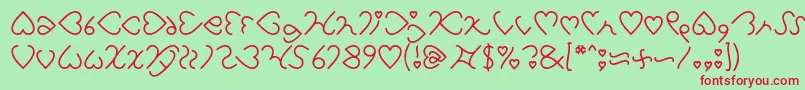 フォントI Love You Light – 赤い文字の緑の背景