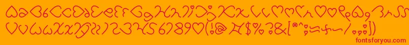 Police I Love You Light – polices rouges sur fond orange