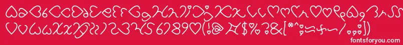 Police I Love You Light – polices blanches sur fond rouge