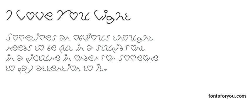 I Love You Light-fontti