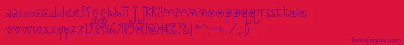 I Love You, Monkey Hearted Font – Purple Fonts on Red Background