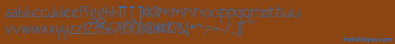 I Love You, Monkey Font – Blue Fonts on Brown Background