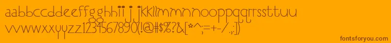 I Love You, Monkey Font – Brown Fonts on Orange Background