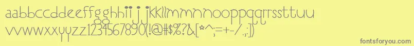 I Love You, Monkey Font – Gray Fonts on Yellow Background