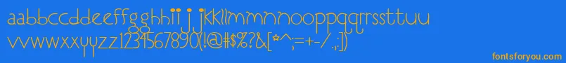 I Love You, Monkey Font – Orange Fonts on Blue Background