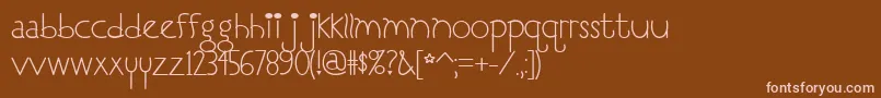 I Love You, Monkey Font – Pink Fonts on Brown Background