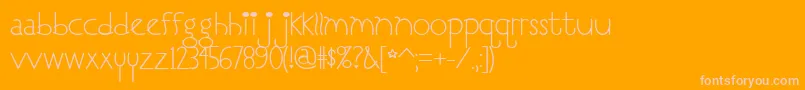 I Love You, Monkey Font – Pink Fonts on Orange Background