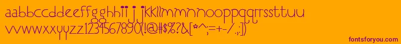 I Love You, Monkey Font – Purple Fonts on Orange Background