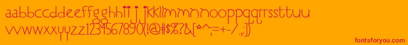I Love You, Monkey Font – Red Fonts on Orange Background