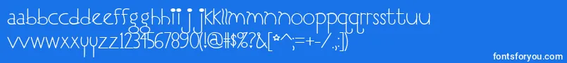 I Love You, Monkey Font – White Fonts on Blue Background