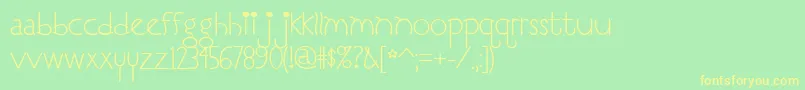 I Love You, Monkey Font – Yellow Fonts on Green Background