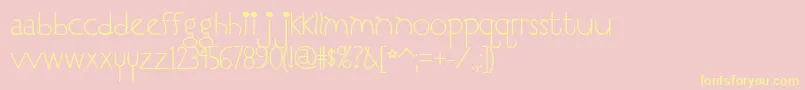 I Love You, Monkey Font – Yellow Fonts on Pink Background