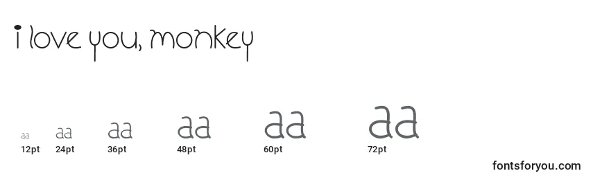 Размеры шрифта I Love You, Monkey