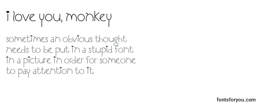 I Love You, Monkey-fontti