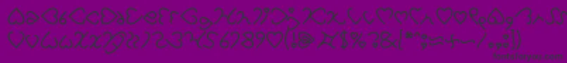 I Love You-Schriftart – Schwarze Schriften auf violettem Hintergrund