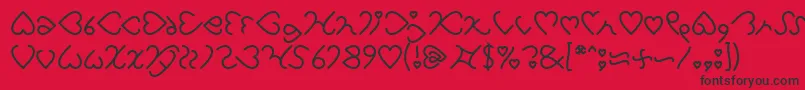 Czcionka I Love You – czarne czcionki na czerwonym tle