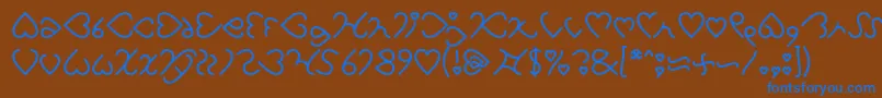 Шрифт I Love You – синие шрифты на коричневом фоне