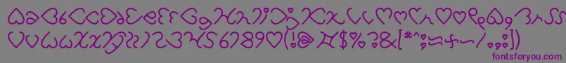 I Love You Font – Purple Fonts on Gray Background