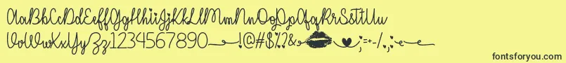 I Miss Your Kiss   Font – Black Fonts on Yellow Background