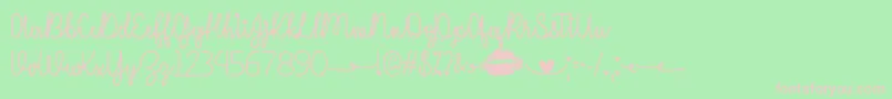 I Miss Your Kiss   Font – Pink Fonts on Green Background